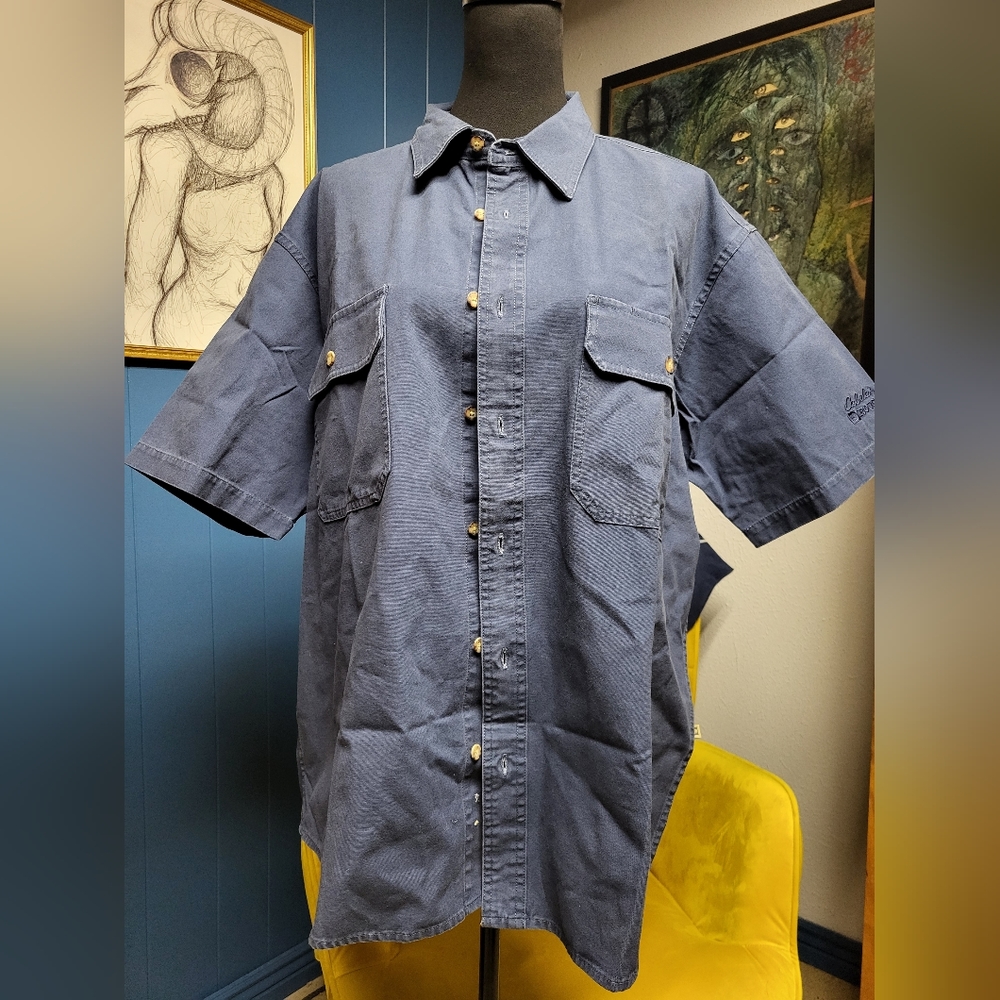 Cabelas Roughneck Stonewash Canvas Shirt Size L
